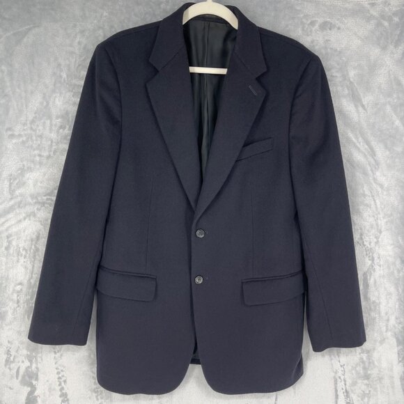 Express Sport Coat Mens Medium Black Wool Cashmere Blend Two Button